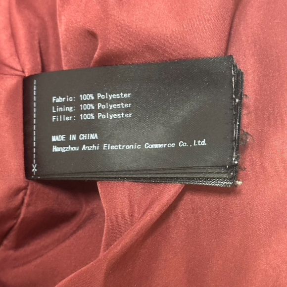 Wantdo Puffer Quilted Jacket Womens Small Red Sherpa Hood Lined Mock Double Zip - Picture 8 of 10